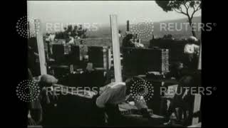 1930 ITALY: Reconstruction of Town after earthquake damage