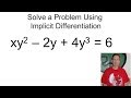 Solve a problem using implicit differentiation 1