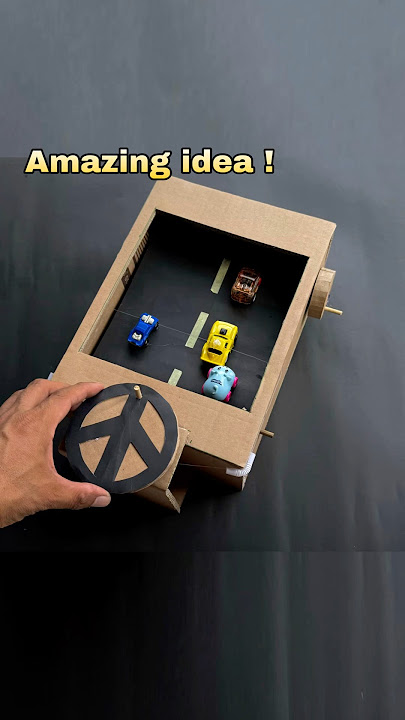Diy mainan balap mobil unik dari kardus | Cardboard car racing toys #diy #toys #creative #idea #unik