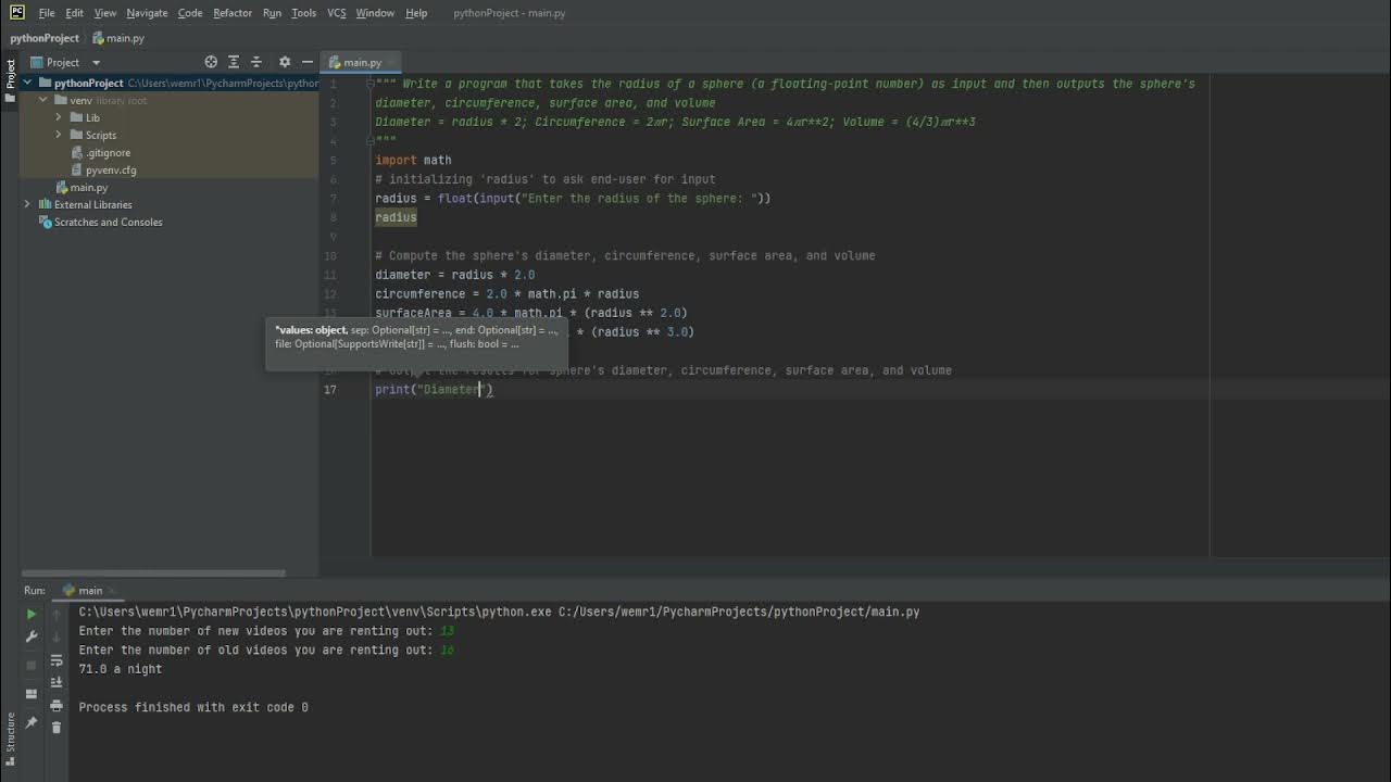 Calculating spherical formulas using only radius as input - Using ...