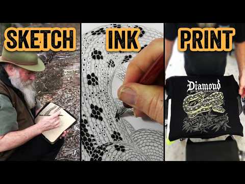 The Journey of a Diamond Python T-shirt: From Rough Drawing to Screen Printing