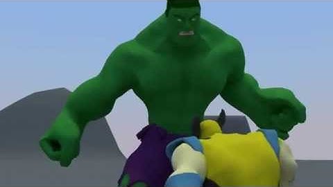 Blender animation test : Hulk Vs Wolvarine