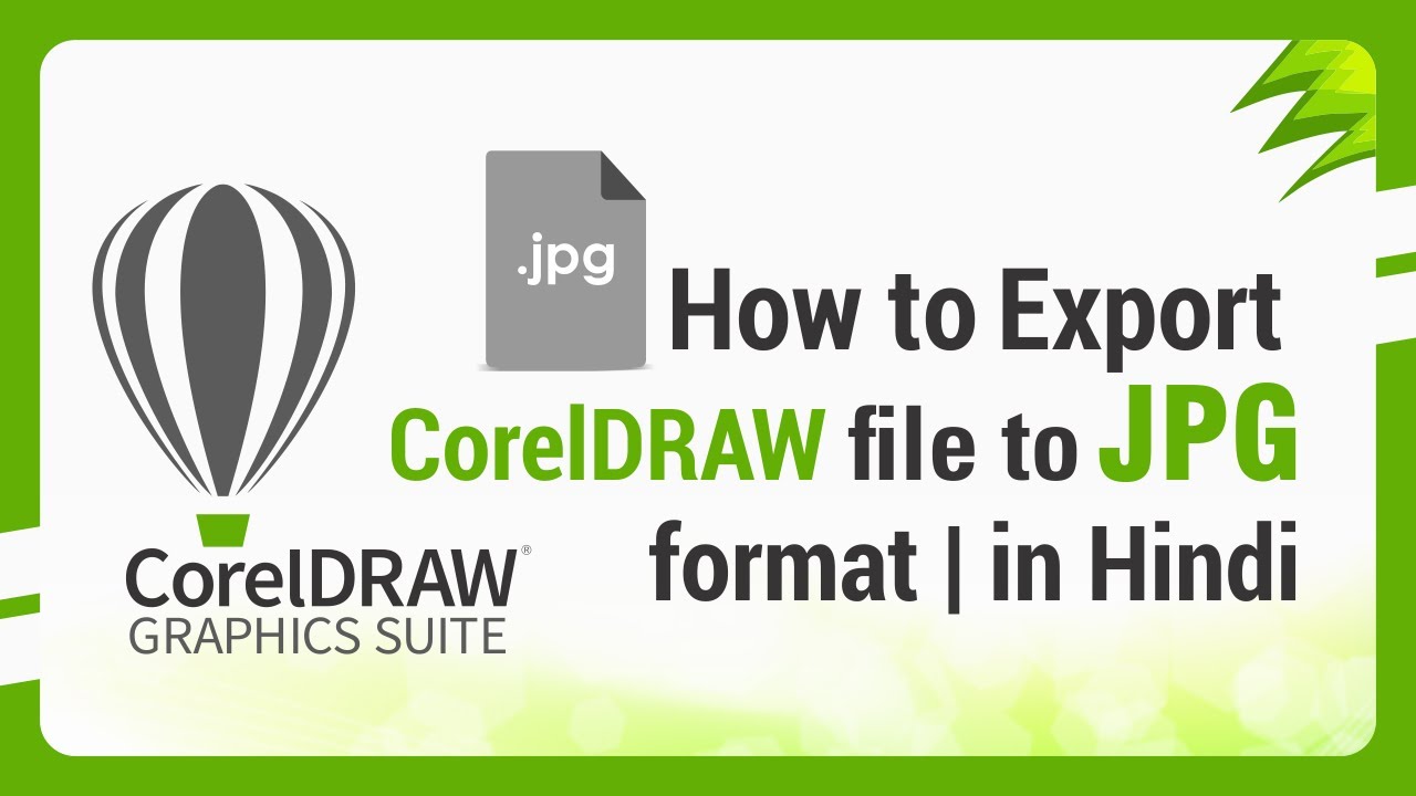How to Export CorelDRAW file to (JPG) format | in Hindi - YouTube