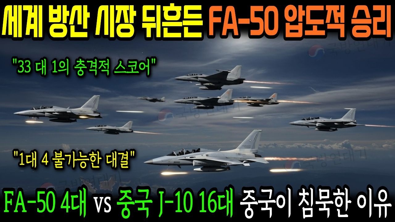 인도네시아 상공, 한국 FA-50 4대 vs 중국 J-10 16대의 72시간 공중전!  중국 조종사들이 침묵한 이유?