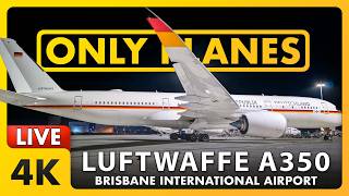 🔴 Luftwaffe A350 Departure @ Brisbane Airport w/ James &amp; Matty + ATC ✈️