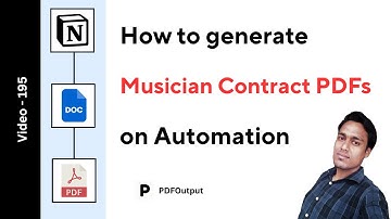 Musician Contract PDF Generator | How to generate musician contract pdfs on automation using Notion
