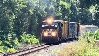WB 127 meets EB 16T at Telford siding around sand vallley nice friendly crew wave DPU alright 