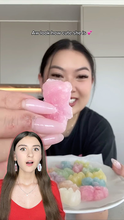 Frozen gummy bears😨 Is it works?!😳 #lifehacks #mukbang #eating