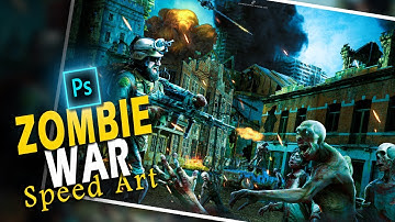 💀 I Created EPIC ZOMBIE BATTLE SCENE 💀 PHOTOSHOP MANIPULATION - SPEED ART