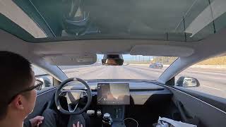 DTP FSD hyperlapse 0007 Smart Summon & freeway to Moreno Valley, CA