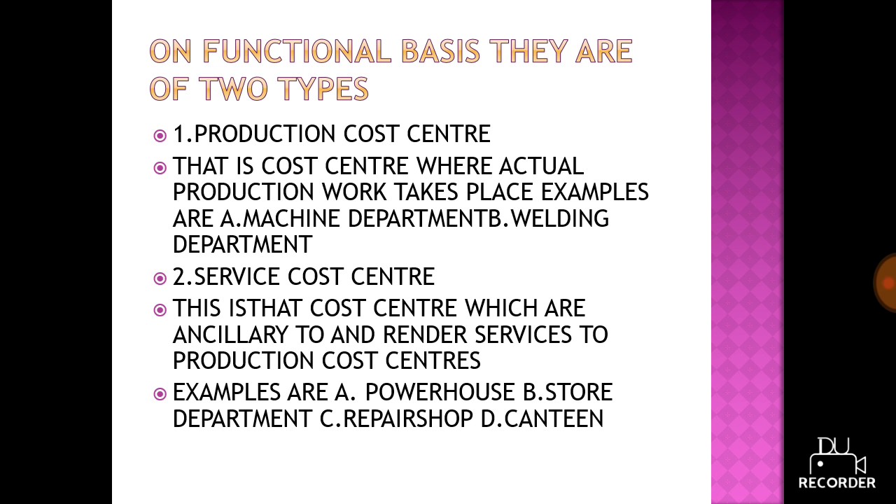 cost centre and cost unit - YouTube