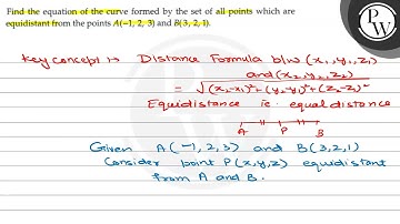 Find the equation of the curve formed by the set of all points which are equidistant from the po...