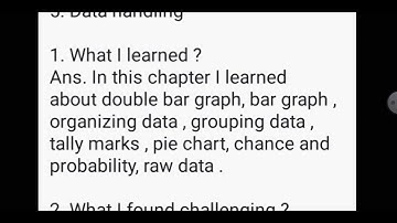 learners diary of class 8 Math chapter 5 data handling