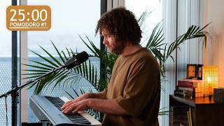 Live Piano Pomodoro 25 x 4 (No AI) – Study & Work With Me