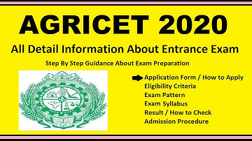 AGRICET 2020 - Notification, Dates, Application, Eligibility, Admit Card, Pattern, Syllabus, Result