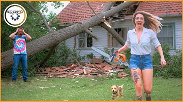 Dangerous Fastest Idiots Cutting Tree Fails Skill With Chainsaw | Tree Falling on Houses #2