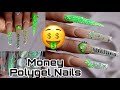 Money broken glass polygel nails ft makartt polygel  beginner friendly  rizsterlz