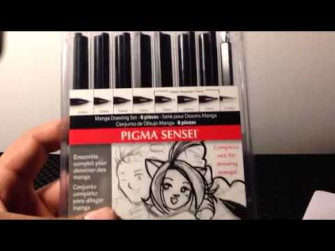 Pigma sensei manga drawing set of 8 review and unboxing 