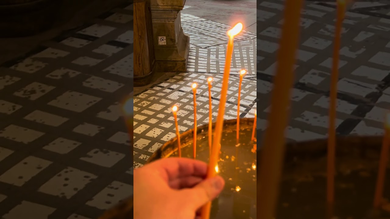 Зажигаем свечи в Храме Гроба Господня 