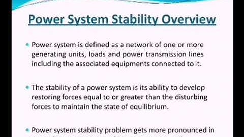 Power system stability types