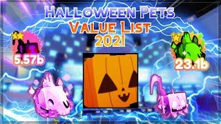 Halloween Pets Simulator X Value List In 2021