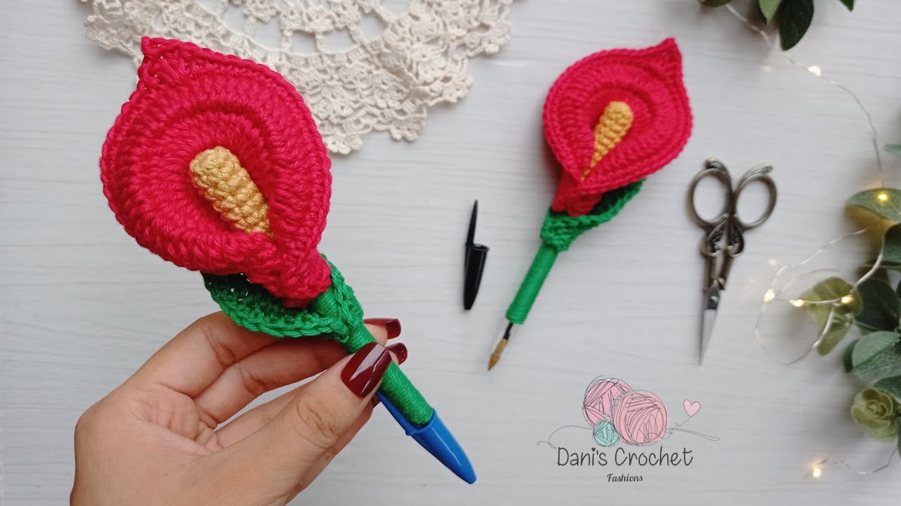 😱teje el obsequio ideal para fin de año😍| nuevo BOLÍGRAFO de flor alcatraz