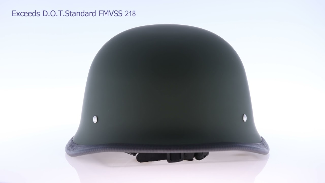 daytona german style motorcycle helmet Novelty Hawk- Hi-Gloss Black M wicking fabric D.O.T. German- Military Green