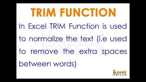 MS Excel Trim Formula in Telugu | Trim Function MS Excel Telugu