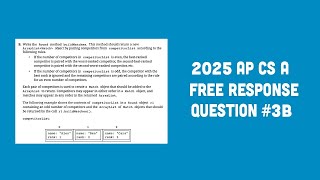 2025 AP Computer Science A FRQ #3B