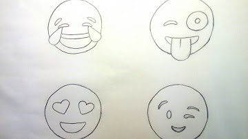 Aprender a dibujar emojis paso a paso a lápiz - Fácil - Emoticones para colorear