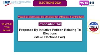 2024 Whats on Your ballot: Proposition 140
