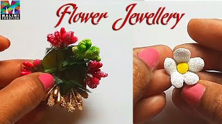 How to make Bridal flower jewelry/ Haldi function jewelry/ wedding floral jewelry at home / Malini