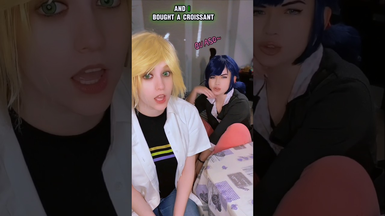 I wanted a croissant 🥐 QUASO 🥐| Adrien & Marinette @nikkihatsunecosplay#miraculous #cosplay #shorts