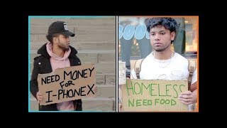 Need Money For iPHONE X Vs Need Money For FOOD Experiment Need Money For iPHONE X Vs Need Money For FOOD Experiment