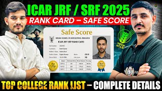 ICAR PG - 2025 SAFE SCORE || ICAR PG - 2025 RANKCARD || ICAR PG CUT OFF #icarpg2025 #icarpgsafescore