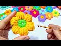 Flor Puff Tejida a crochet y 2 formas de unir paso a paso CROCHET FLOWER PUFF