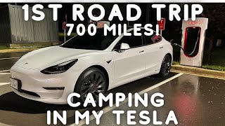 First Road Trip (700 Miles) And Camping In My 2021 Tesla Model 3 Performance