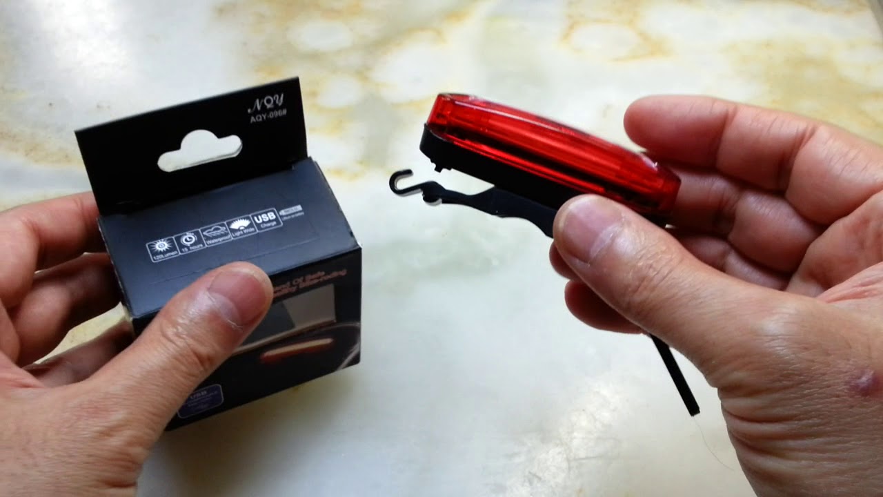 Rear bicycle rechargeable cob led police red & blue light review (flashing light)