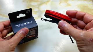 Rear bicycle rechargeable cob led police red & blue light review (flashing light)