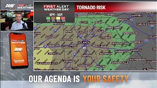 Timeline for increasing tornado threat across metro Atlanta, Georgia