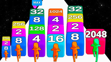 2048 Run 3D vs Stack Colors - Gameplay Walkthrough (Max Level, Math Games) New Update