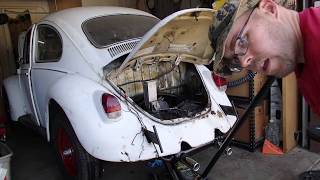 1969 VW Bug Project - Episode 23 - Engine Removal Piece by Piece (i.e., low and slow)
