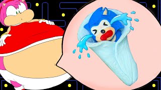 Amy Rose's Pregnancy Dream - Sonic LOVE Amy | Pacman Stop Motion Game