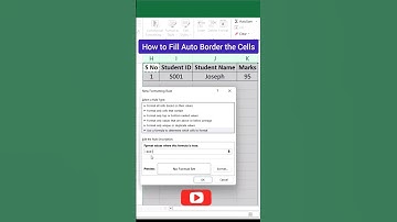 How to Auto Border the Cells using Conditional Formatting in Excel #excel #shorts #shortvideo