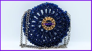 পুতির নিলাম্বলি ব্যাগ/ পুতির রাউন্ড ব্যাগ/ beaded round bag/ beaded bag/ Crystal bag/ Party bag