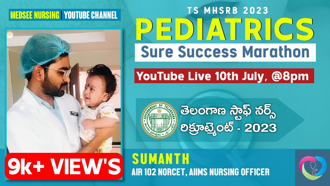 Pediatrics Very Important  Class For Ts MHSRB Exam | Medsee Nursing | #telanganastaffnurse