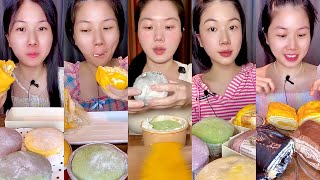 Mango Jelly and Matcha Cream Cake Soft Sweet ASMR Mukbang with Fresh Milky Dessert Bites screenshot 3