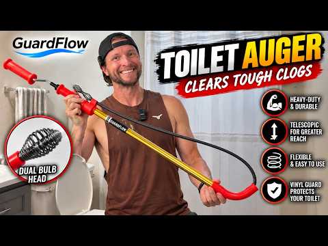 56658 K-6P 6FT Toilet Auger Snake for Use Manually or with Drill, Telescopic for Greater Reach, Heav