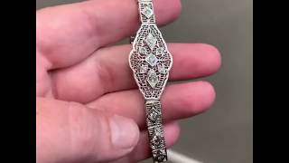 Filigree white gold diamond bracelet from the 1920s – sold by karendeakinantiques.com
