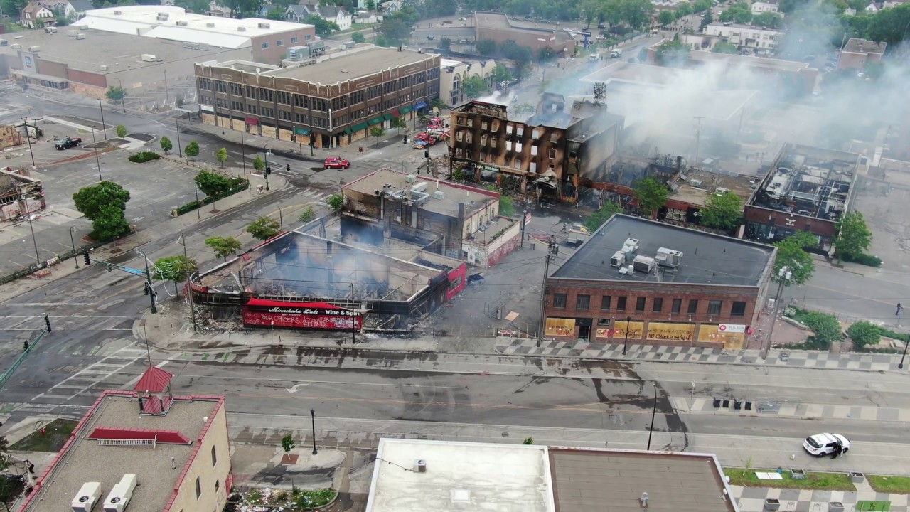 Minneapolis riot aftermath at 3rd Precinct Floyd Friday 5/29